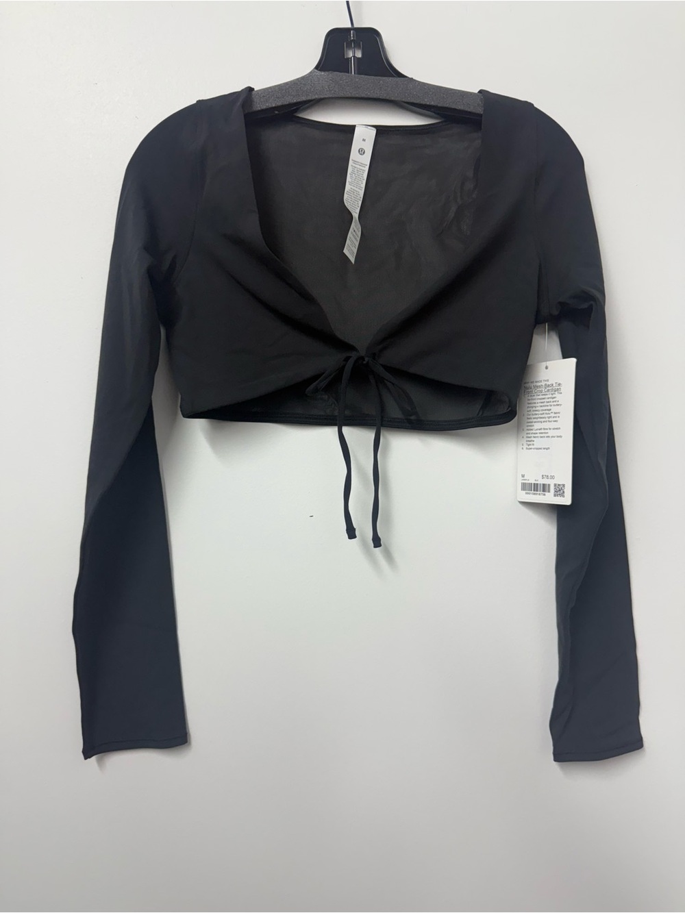 LuluLemon Nulu Mesh Back Tie Front Cardigan in Black